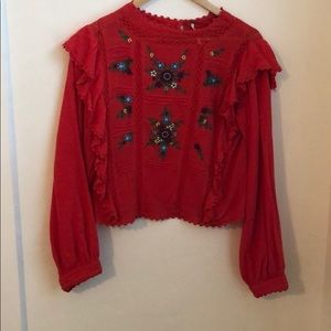 Free people embroidered top